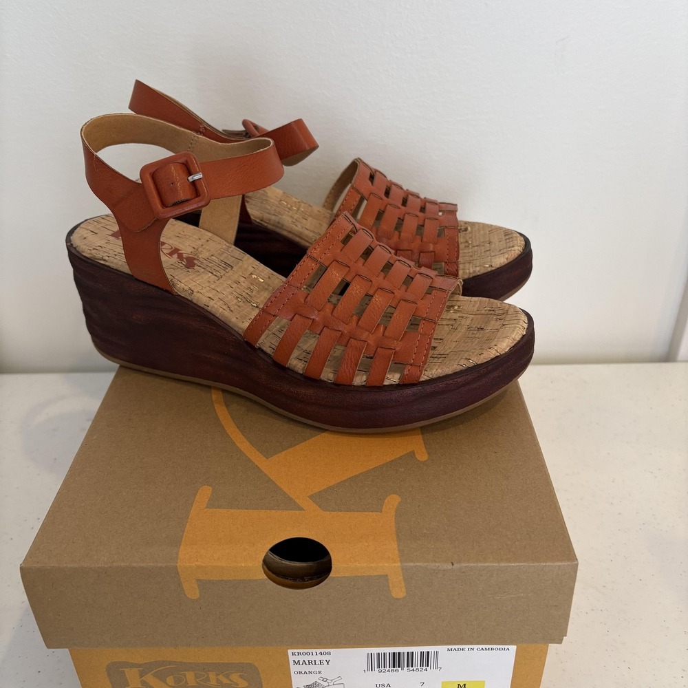 Korks Shoes Womens Size 7 Marley Wedge Sandals Platform Buckle New‎